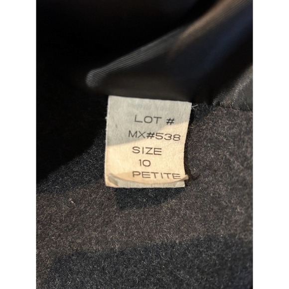 STEPHANIE MATTHEWS CHARCOAL GRAY soft 100% WOOL Coat Women Size 10 P (Flaw) - Picture 12 of 16